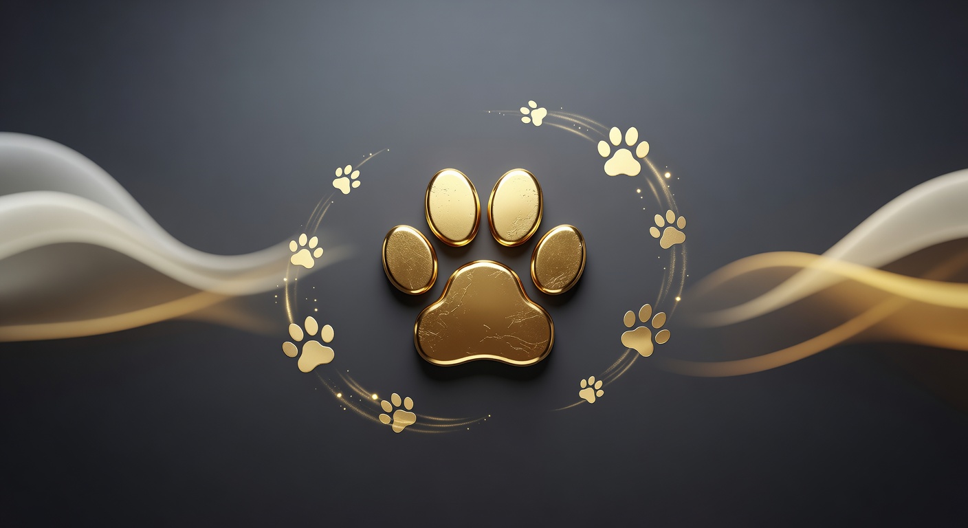Gold Paw Print Icon 1