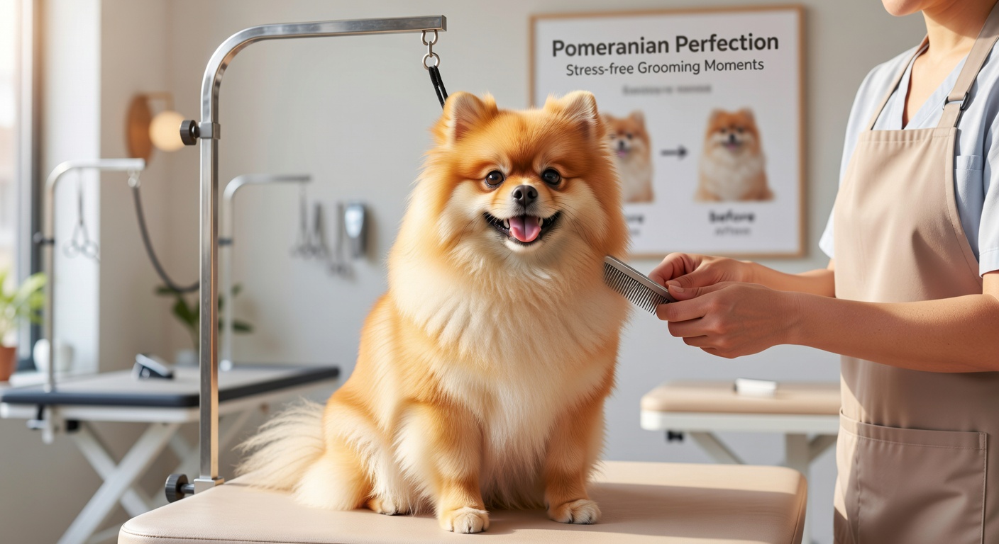 Happy dog enjoying the grooming process