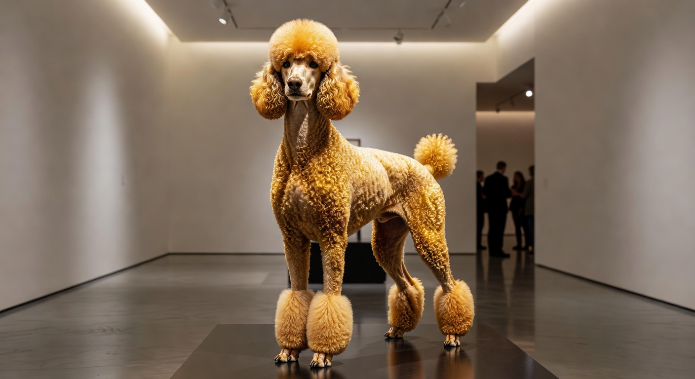 Poodle looking elegant after a fresh style